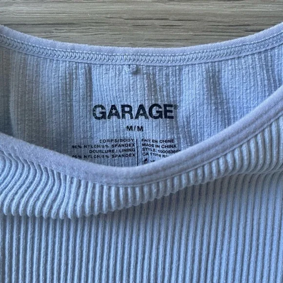 Medium Blue Garage Cropped Tank Ribbed - Picture 2 of 2